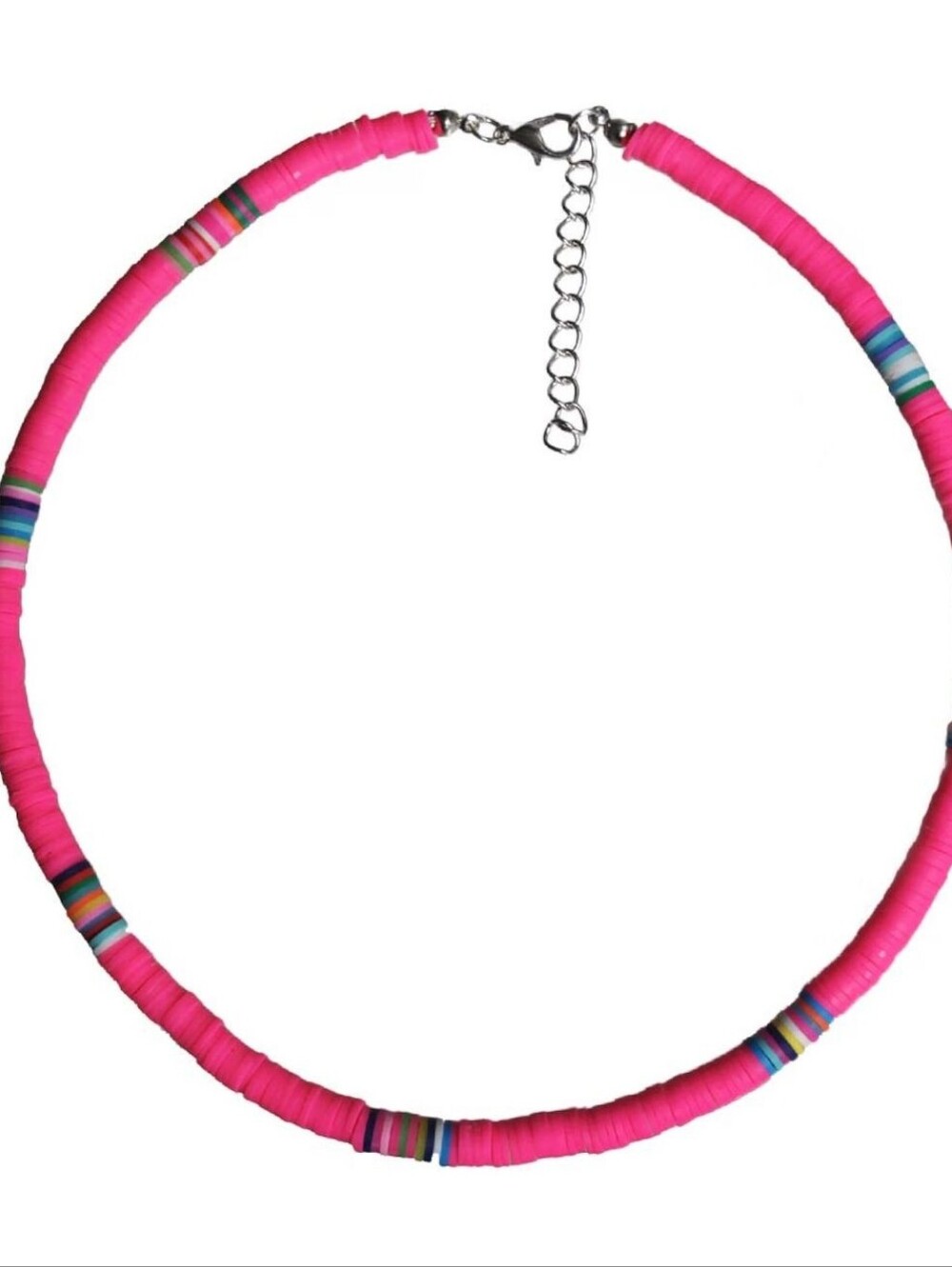 Surfer Choker Boho Jewelry Lightweight Colorful African Vinyl Disc Beads